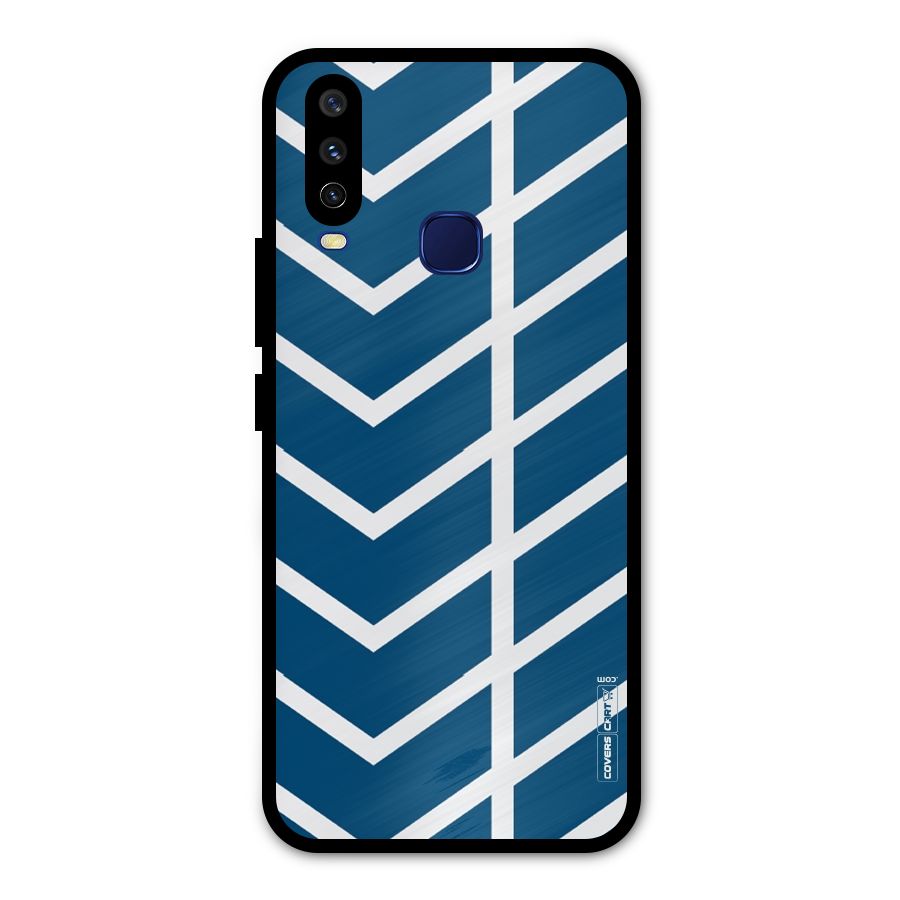 Blue White Pattern Metal Back Case for Vivo Y15