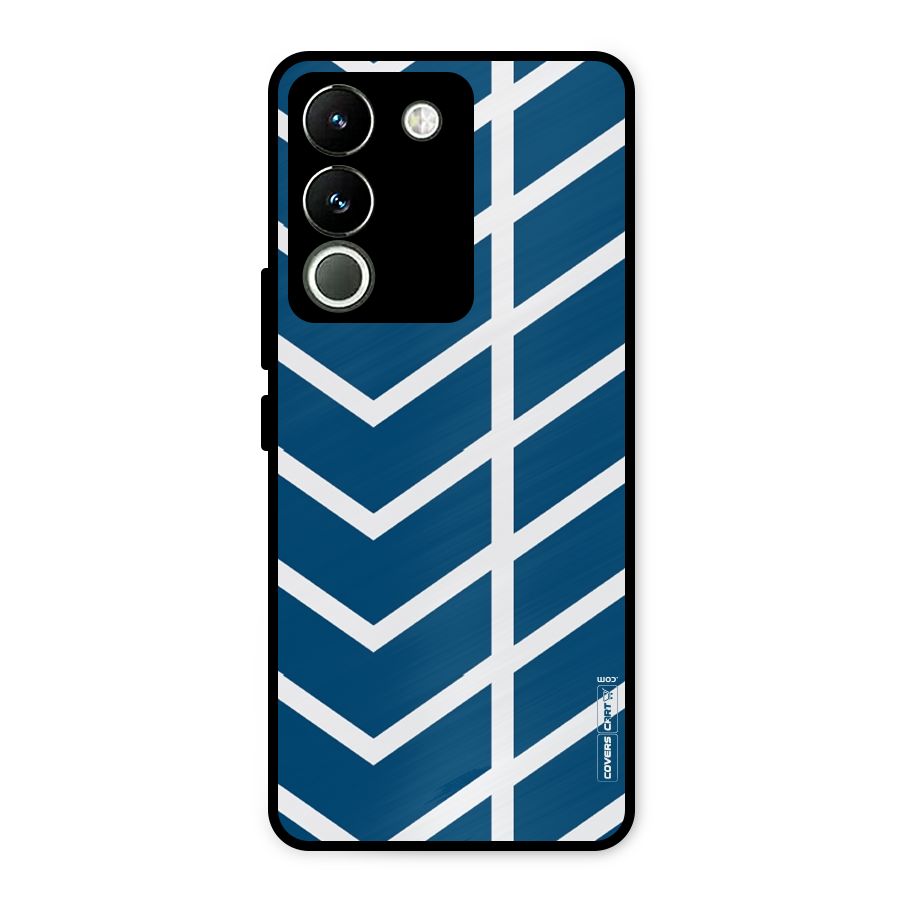 Blue White Pattern Metal Back Case for Vivo Y200
