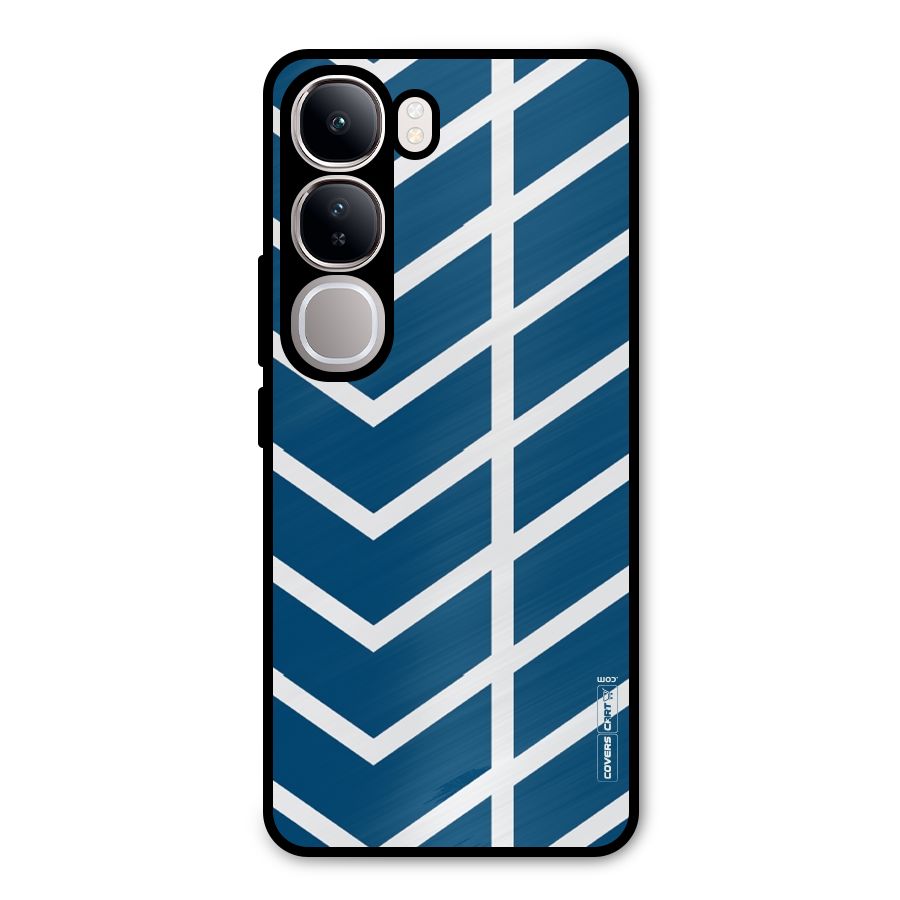 Blue White Pattern Metal Back Case for Vivo Y300