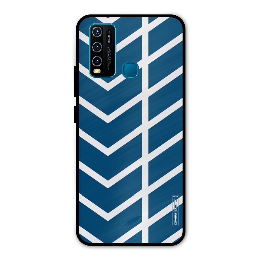 Blue White Pattern Metal Back Case for Vivo Y50