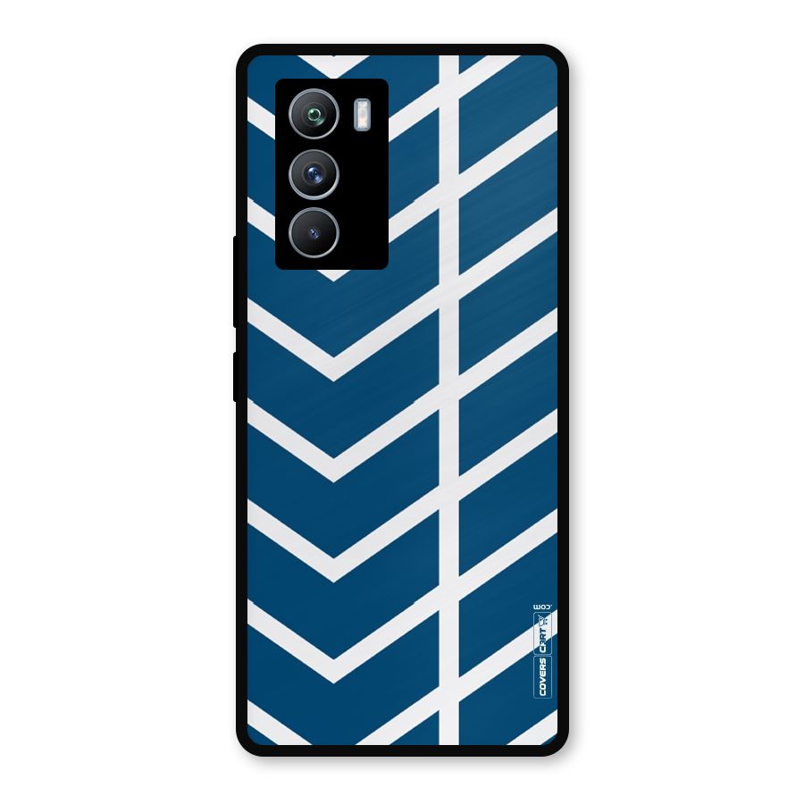 Blue White Pattern Metal Back Case for iQOO 9 SE