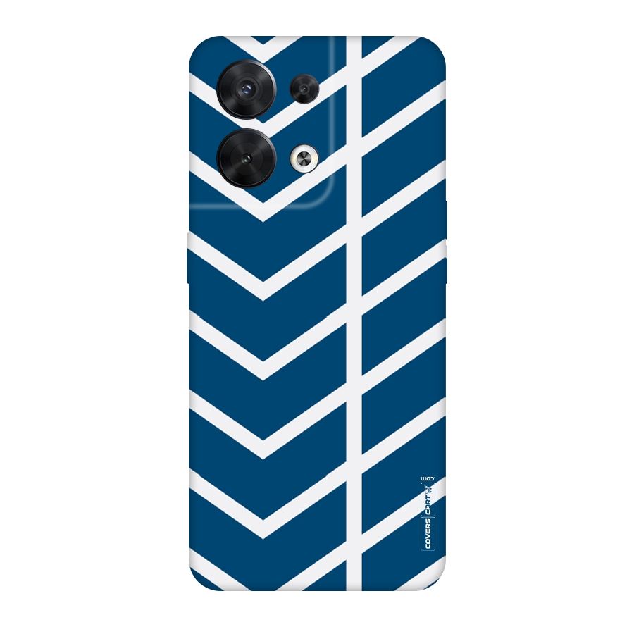 Blue White Pattern Original Polycarbonate Back Case for Oppo Reno8 5G