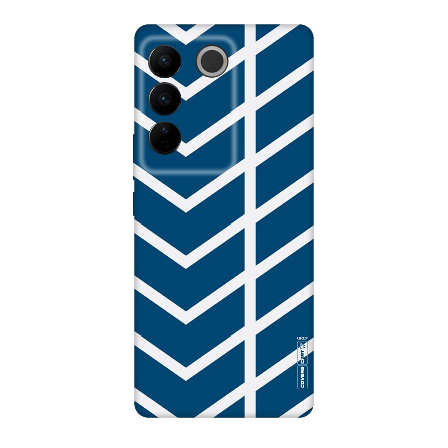 Blue White Pattern Original Polycarbonate Back Case for Vivo V27
