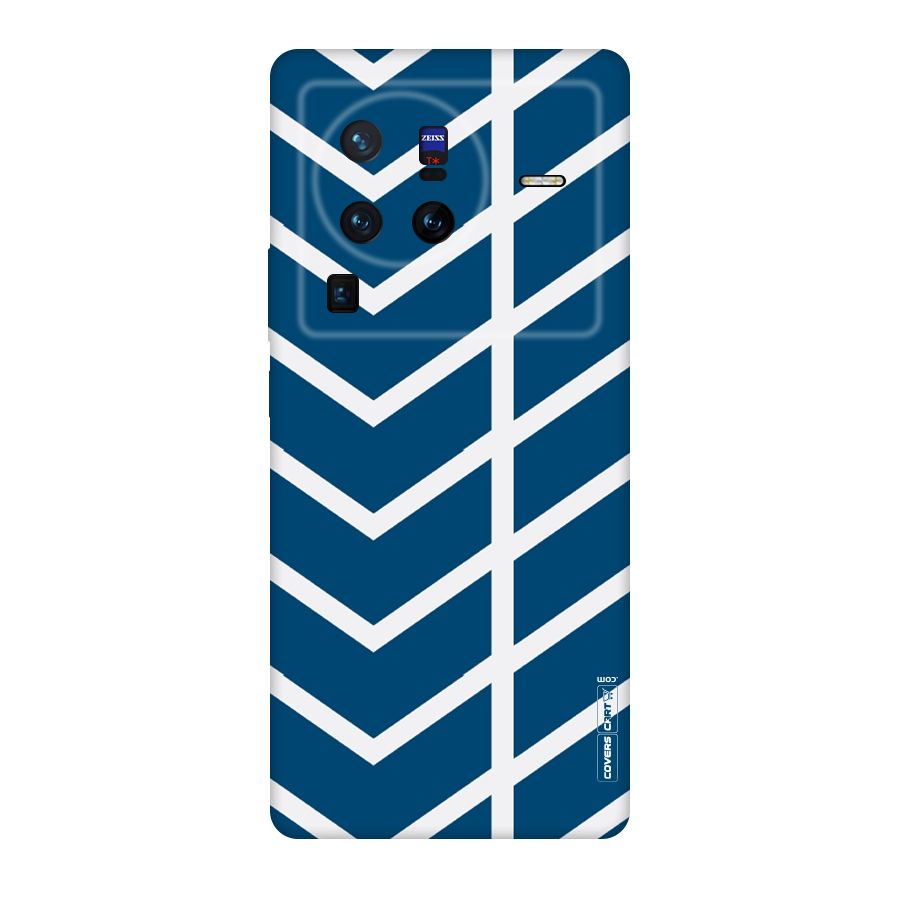 Blue White Pattern Original Polycarbonate Back Case for Vivo X80