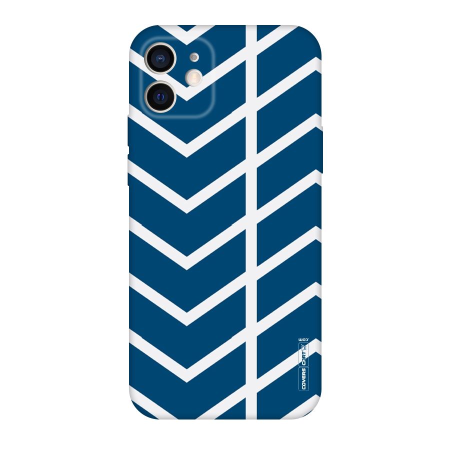 Blue White Pattern Original Polycarbonate Back Case for iPhone 12