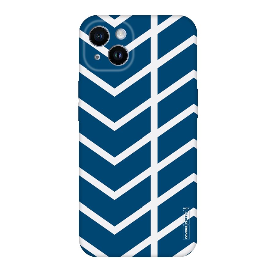 Blue White Pattern Original Polycarbonate Back Case for iPhone 14