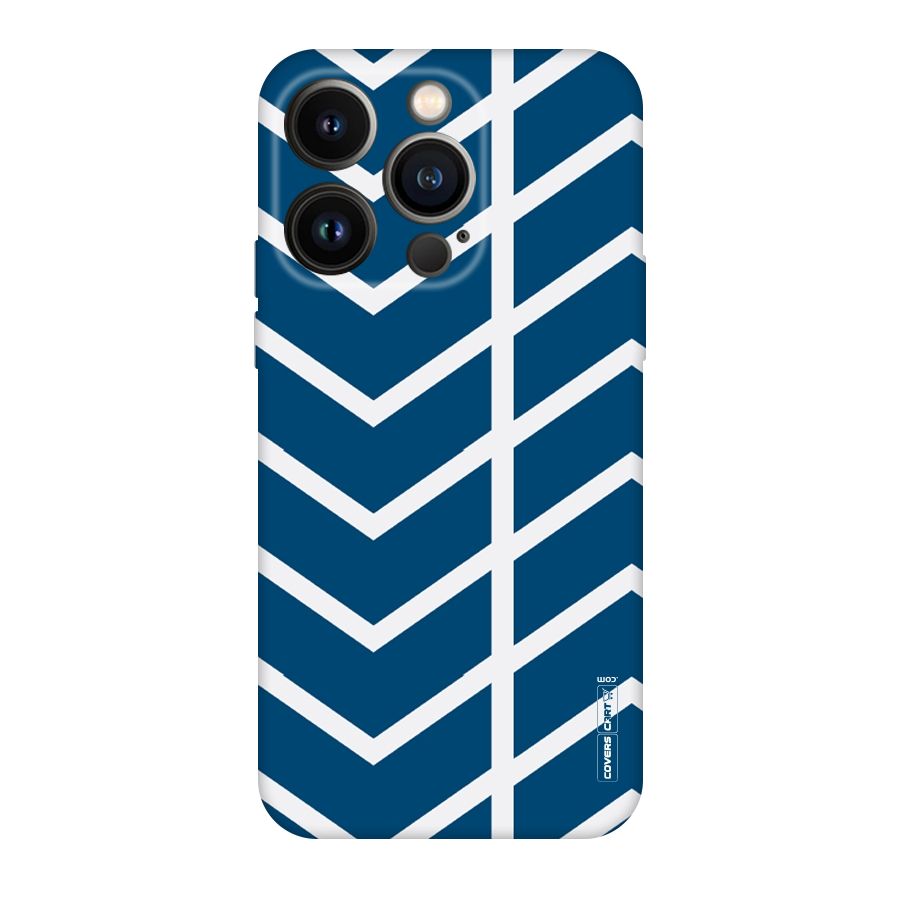 Blue White Pattern Original Polycarbonate Back Case for iPhone 14 Pro