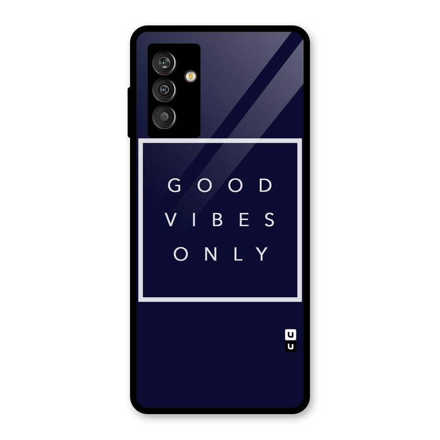 Blue White Vibes Glass Back Case for Galaxy M13