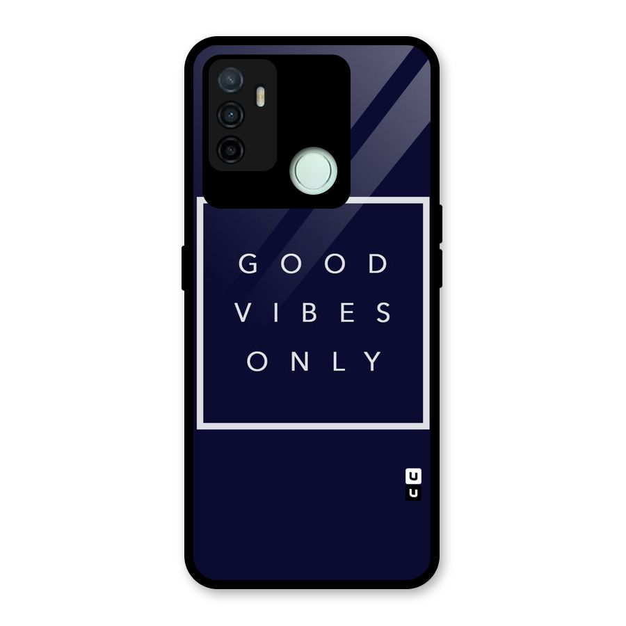 Blue White Vibes Glass Back Case for Oppo A53