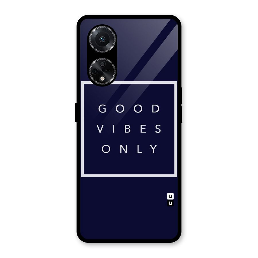 Blue White Vibes Glass Back Case for Oppo F23