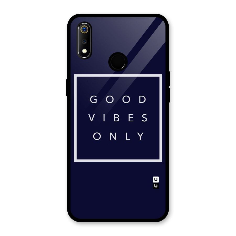 Blue White Vibes Glass Back Case for Realme 3i