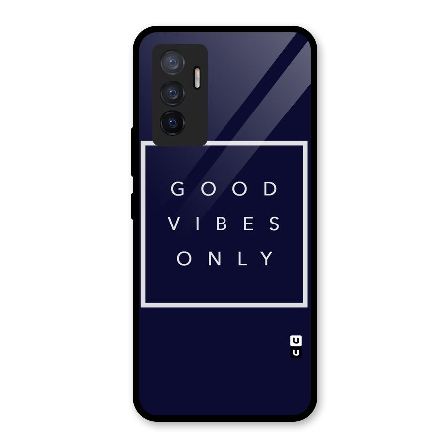Blue White Vibes Glass Back Case for Vivo V23e