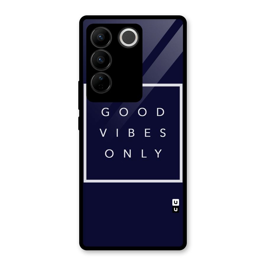 Blue White Vibes Glass Back Case for Vivo V27