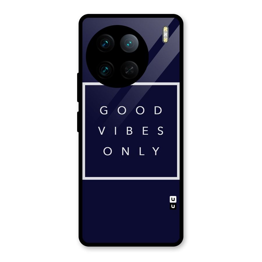 Blue White Vibes Glass Back Case for Vivo X90 Pro