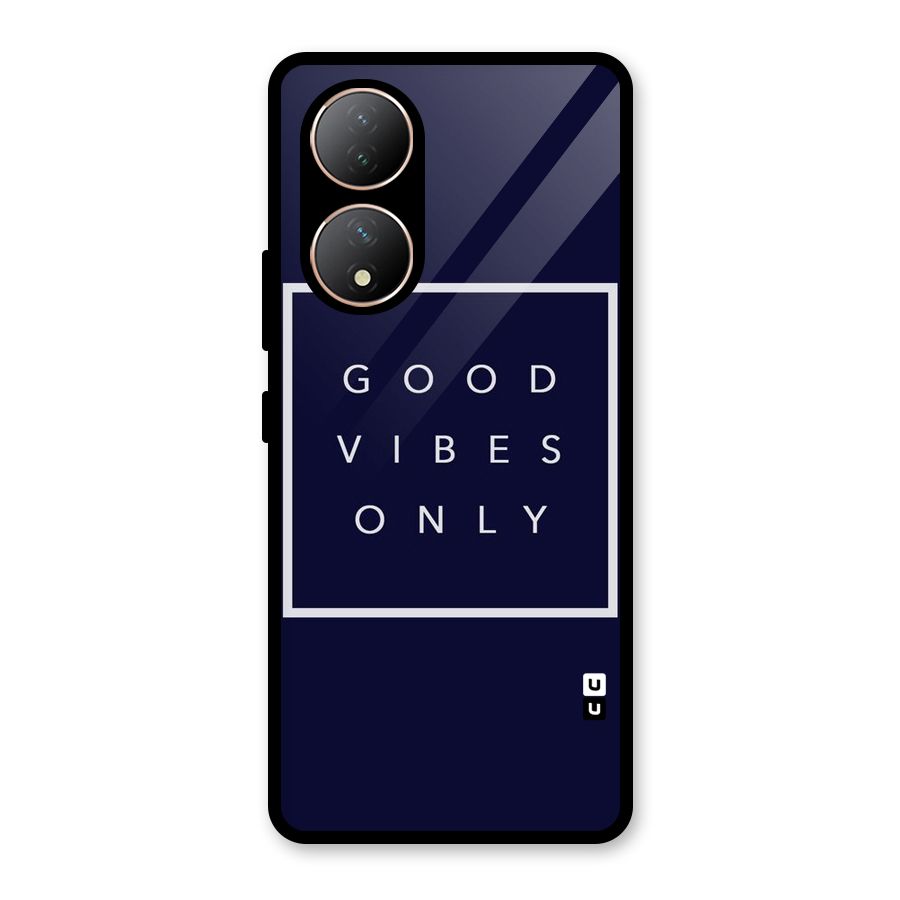 Blue White Vibes Glass Back Case for Vivo Y100