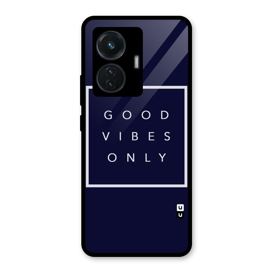 Blue White Vibes Glass Back Case for iQOO Z6 44W