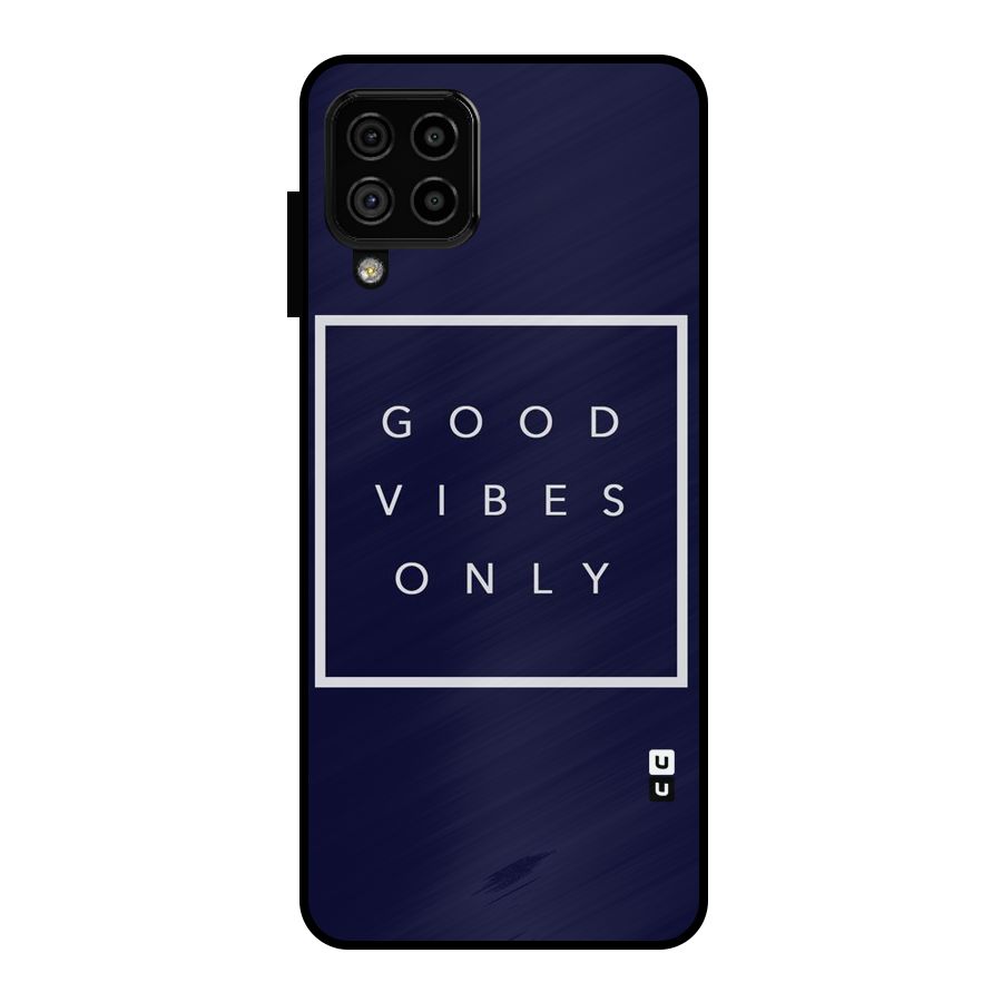 Blue White Vibes Metal Back Case for Galaxy A22 4G