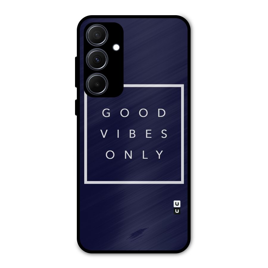Blue White Vibes Metal Back Case for Galaxy A35