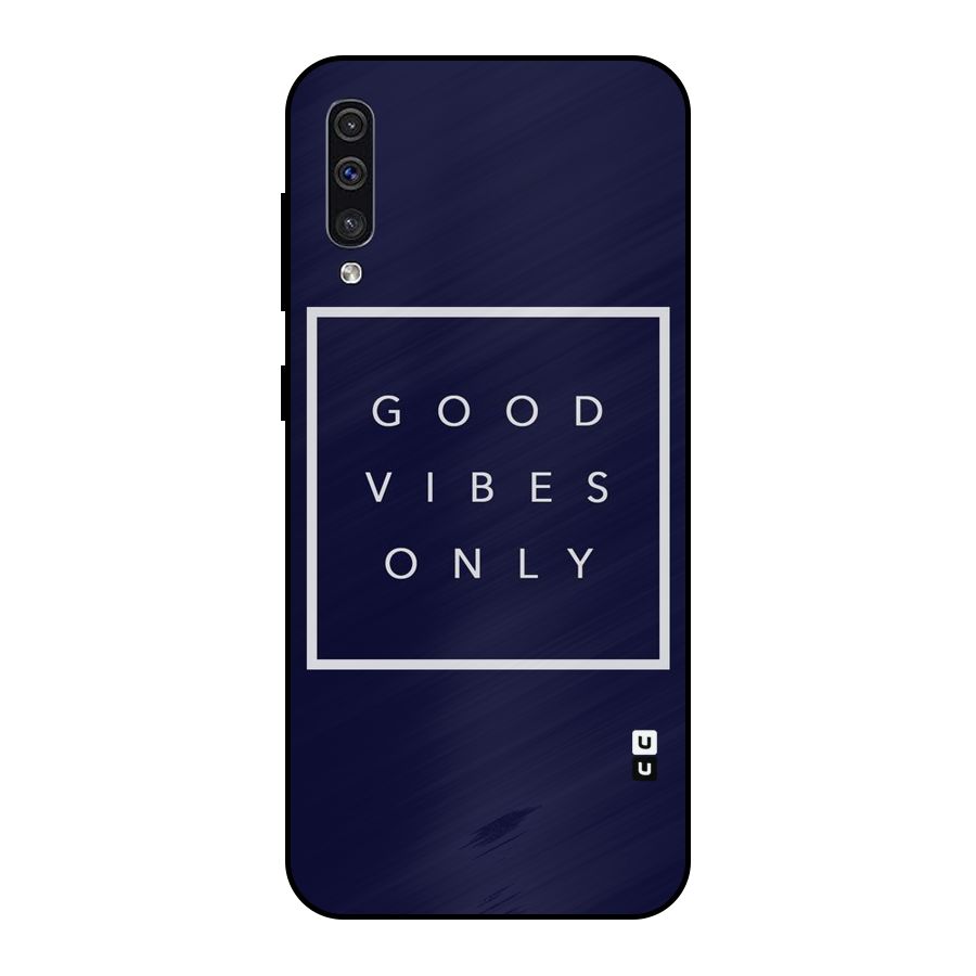 Blue White Vibes Metal Back Case for Galaxy A50s
