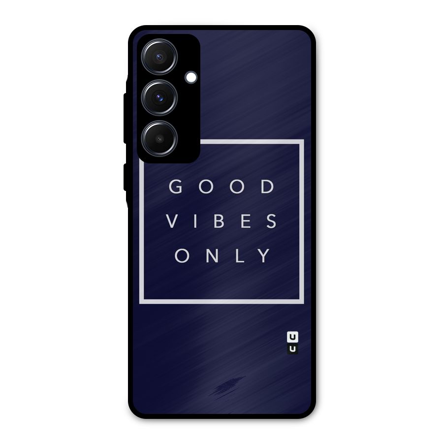 Blue White Vibes Metal Back Case for Galaxy A55