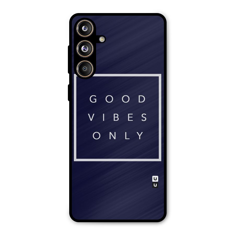 Blue White Vibes Metal Back Case for Galaxy F55