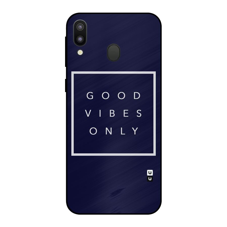 Blue White Vibes Metal Back Case for Galaxy M20