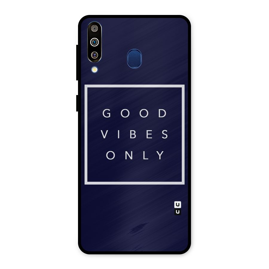 Blue White Vibes Metal Back Case for Galaxy M30