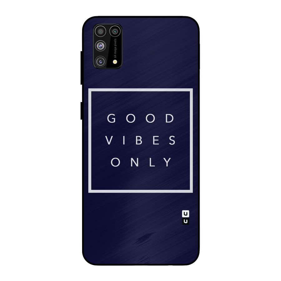 Blue White Vibes Metal Back Case for Galaxy M31