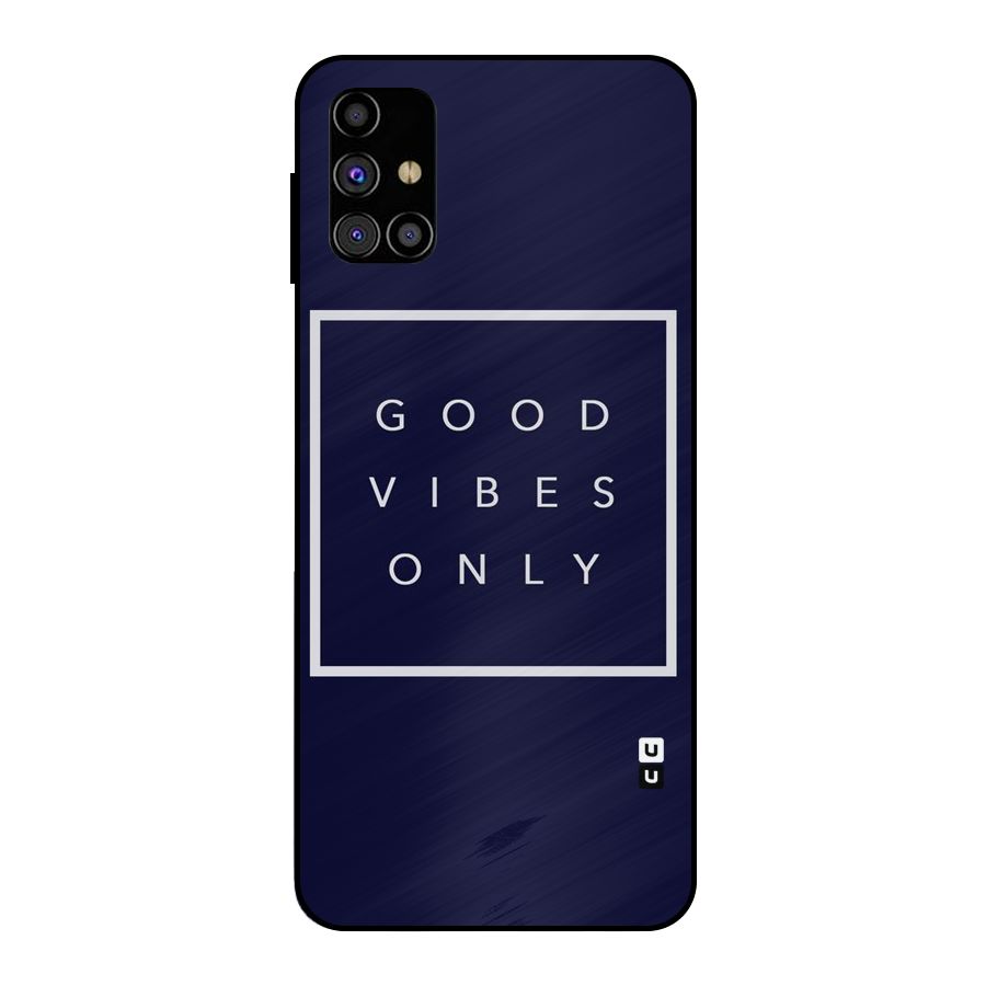 Blue White Vibes Metal Back Case for Galaxy M31s