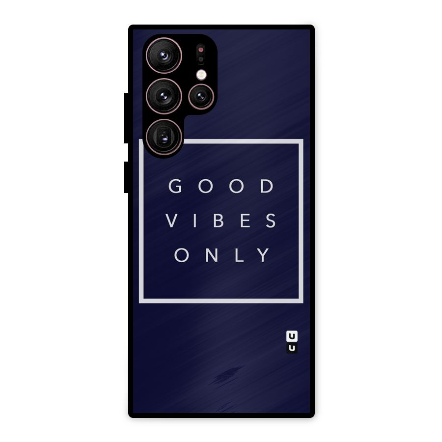 Blue White Vibes Metal Back Case for Galaxy S22 Ultra 5G
