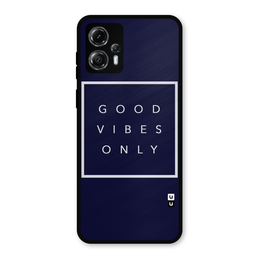 Blue White Vibes Metal Back Case for Moto G13