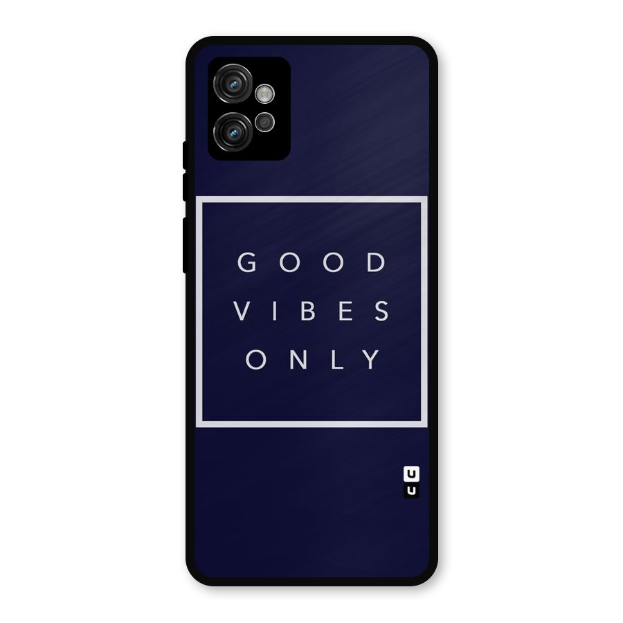 Blue White Vibes Metal Back Case for Moto G32