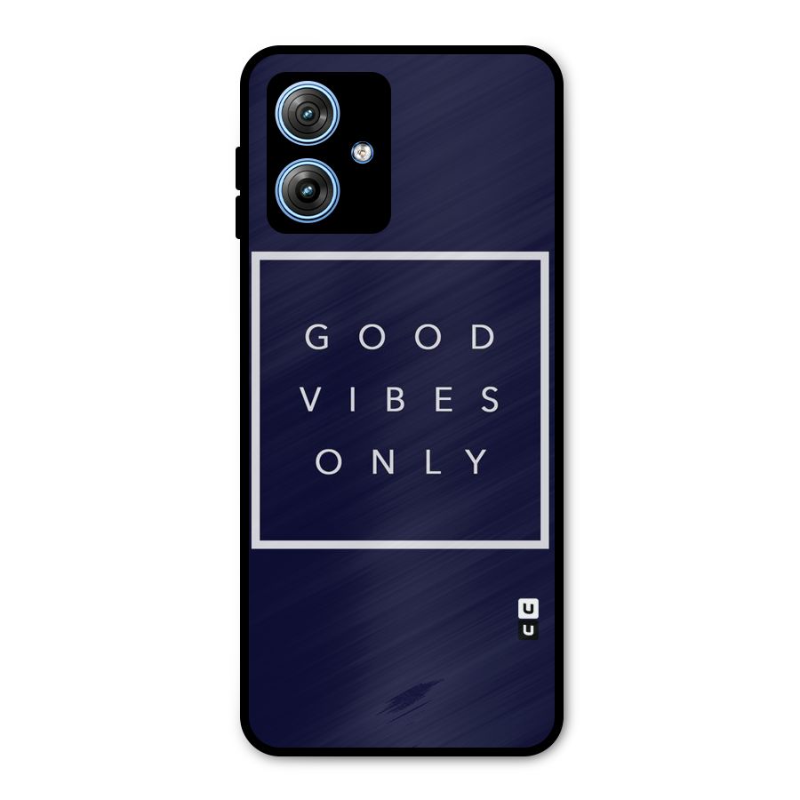 Blue White Vibes Metal Back Case for Moto G54