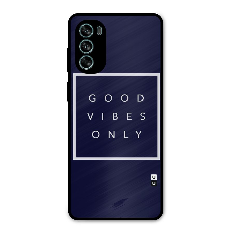 Blue White Vibes Metal Back Case for Moto G62