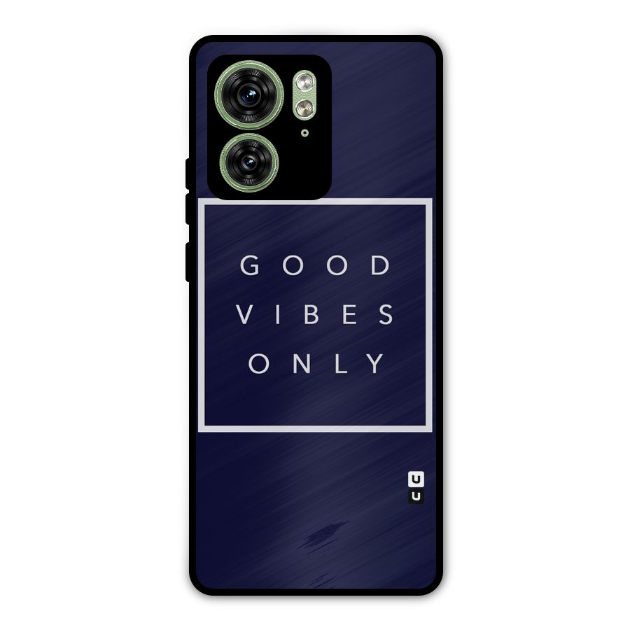 Blue White Vibes Metal Back Case for Motorola Edge 40 5G