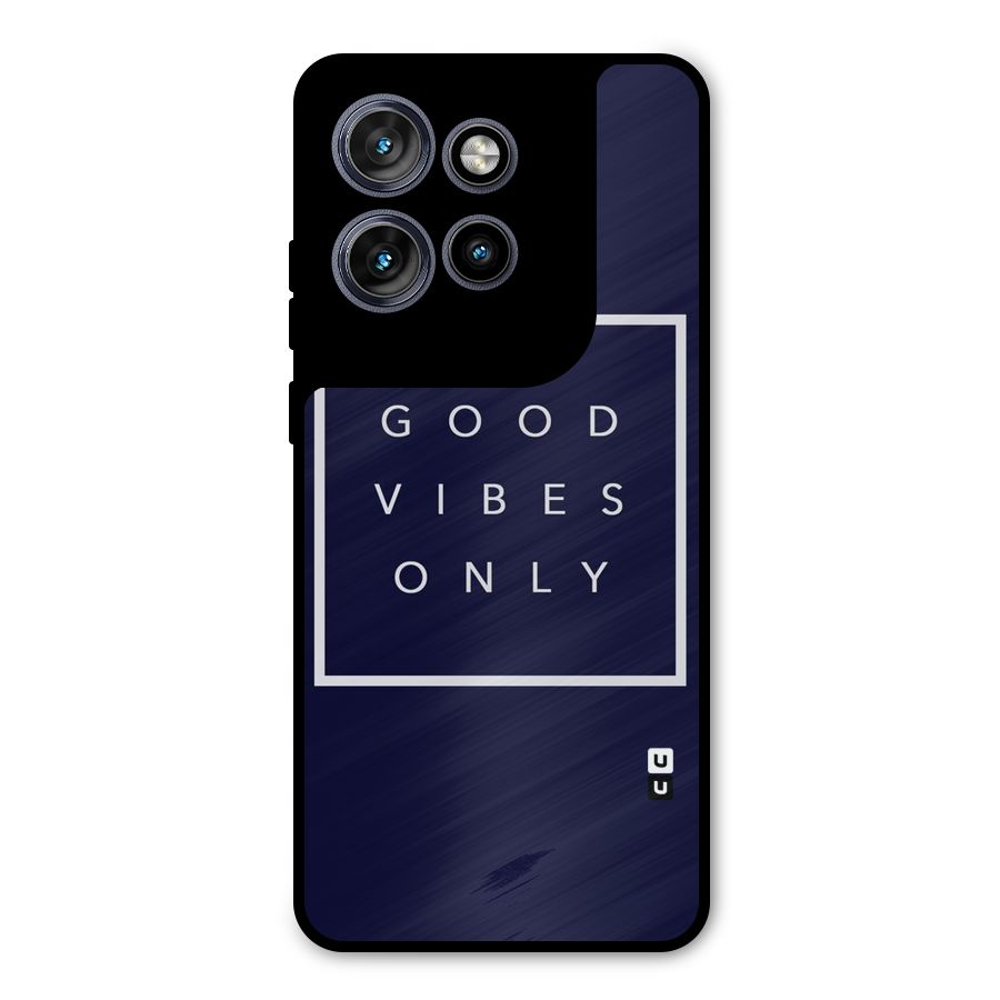 Blue White Vibes Metal Back Case for Motorola Edge 50 Neo