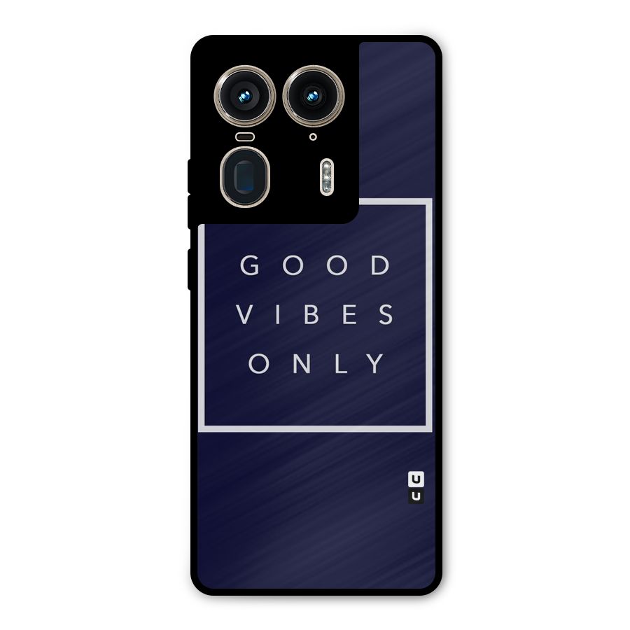Blue White Vibes Metal Back Case for Motorola Edge 50 Ultra