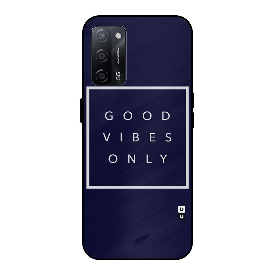 Blue White Vibes Metal Back Case for Oppo A53s 5G