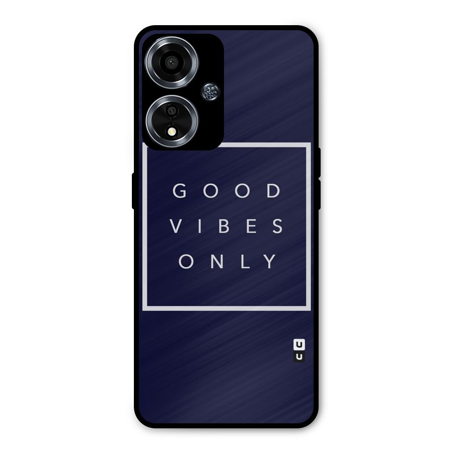 Blue White Vibes Metal Back Case for Oppo A59