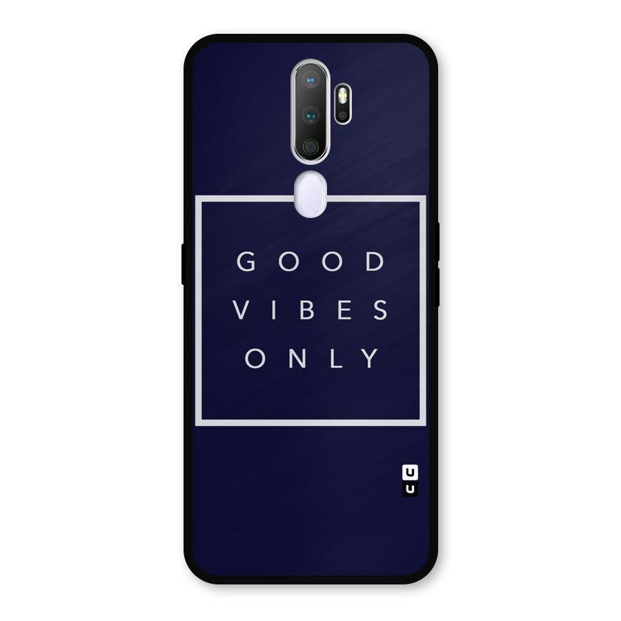 Blue White Vibes Metal Back Case for Oppo A5 (2020)
