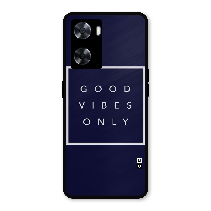 Blue White Vibes Metal Back Case for Oppo A77s