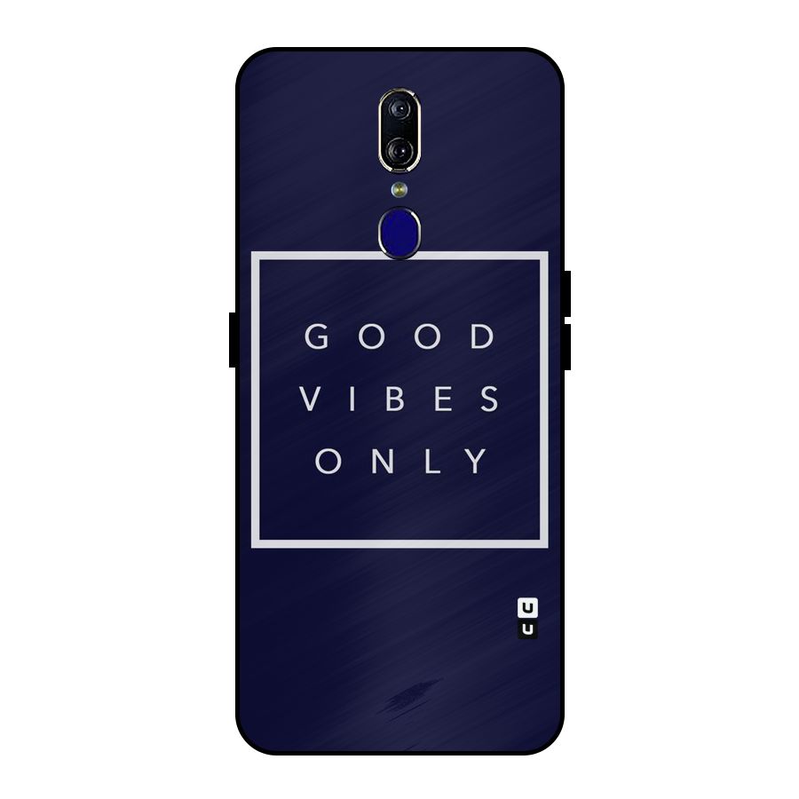 Blue White Vibes Metal Back Case for Oppo F11