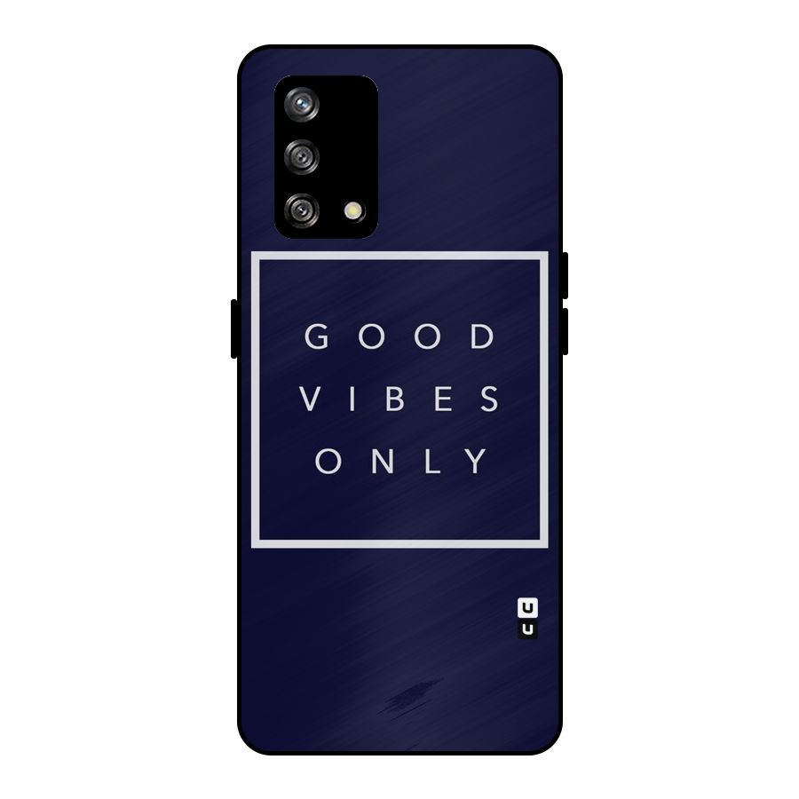 Blue White Vibes Metal Back Case for Oppo F19