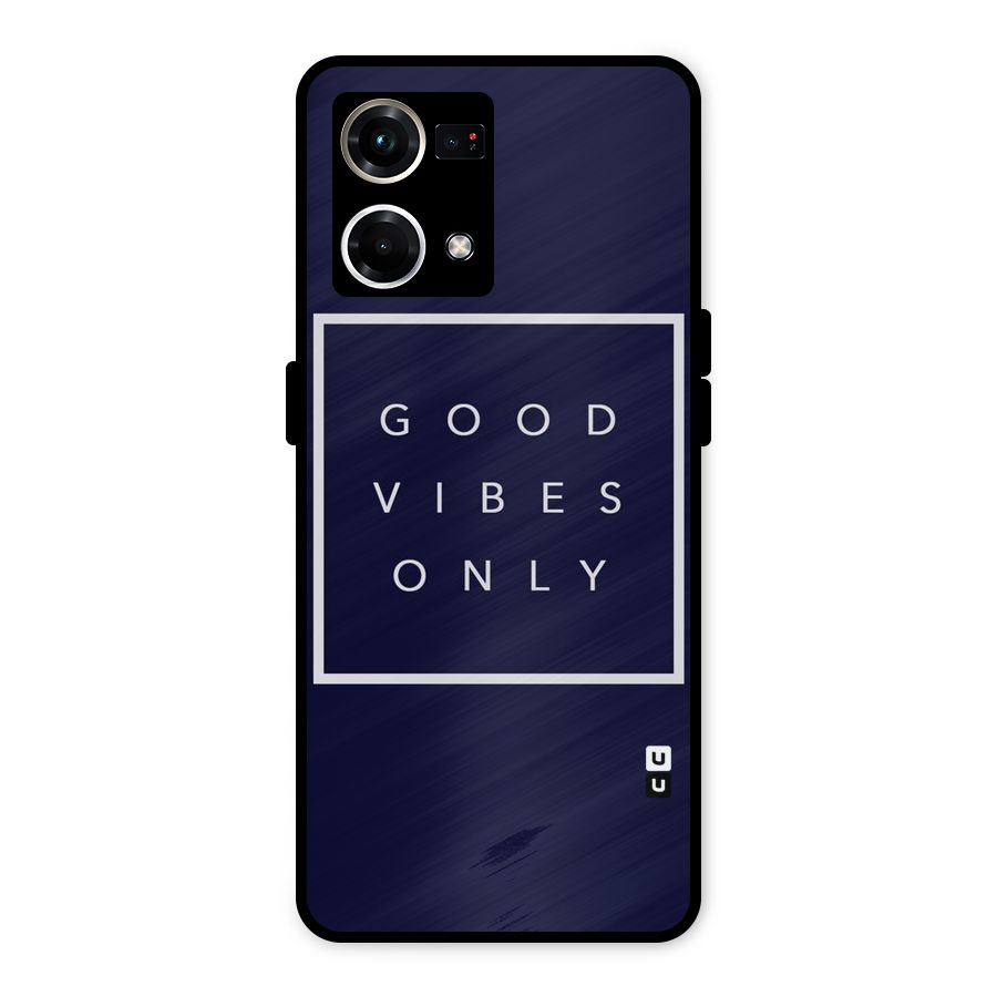 Blue White Vibes Metal Back Case for Oppo F21s Pro 4G