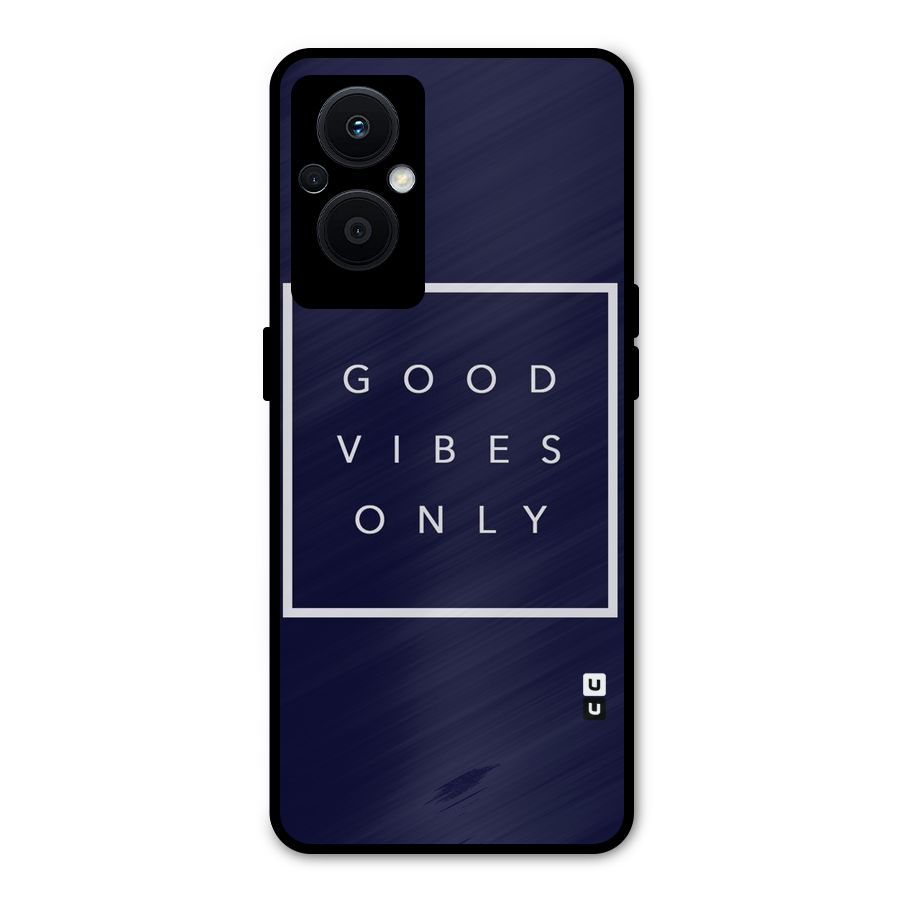 Blue White Vibes Metal Back Case for Oppo F21s Pro 5G