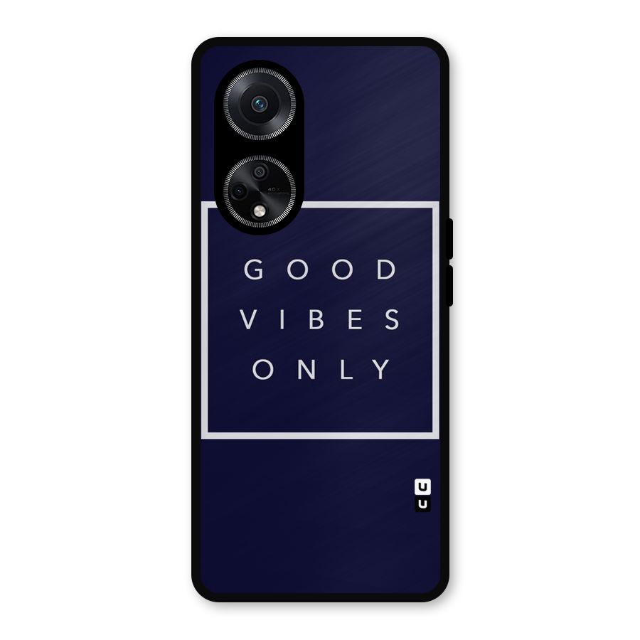 Blue White Vibes Metal Back Case for Oppo F23