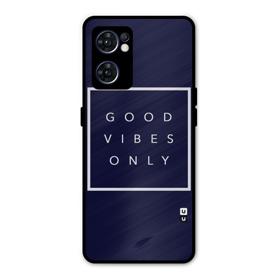 Blue White Vibes Metal Back Case for Oppo Reno7 5G