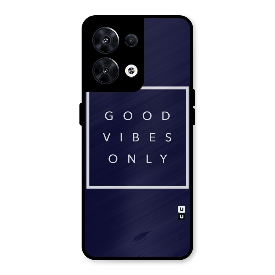 Blue White Vibes Metal Back Case for Oppo Reno8 5G