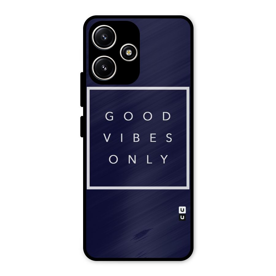 Blue White Vibes Metal Back Case for Poco M6 Pro