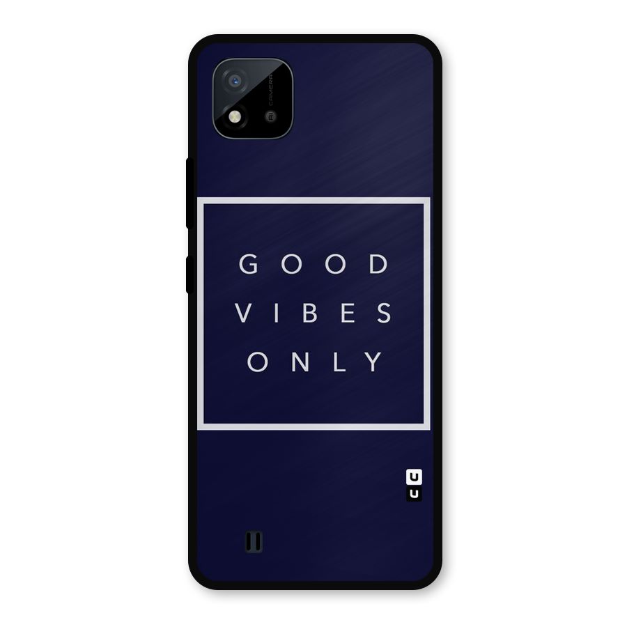 Blue White Vibes Metal Back Case for Realme C11 2021